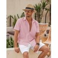 thumbnail image 2 of COOFANDY Linen Shirts for Men Short Sleeve Casual Shirts Button Down Summer Beach Wedding Shirts, 2 of 6