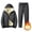 Gray, variant on LYSMORA Mens Quilted Sherpa Lined Hooded Jacket Jogger Pants 2 Piece Winter Tracksuit Windproof Zipper Pocket Warm Sweatsuit Set