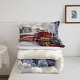 thumbnail image 4 of Erosebridal Red Retro Train Bedding Twin Comforter Set, White Snow Down Comforter, Reversible 2pcs, 4 of 6