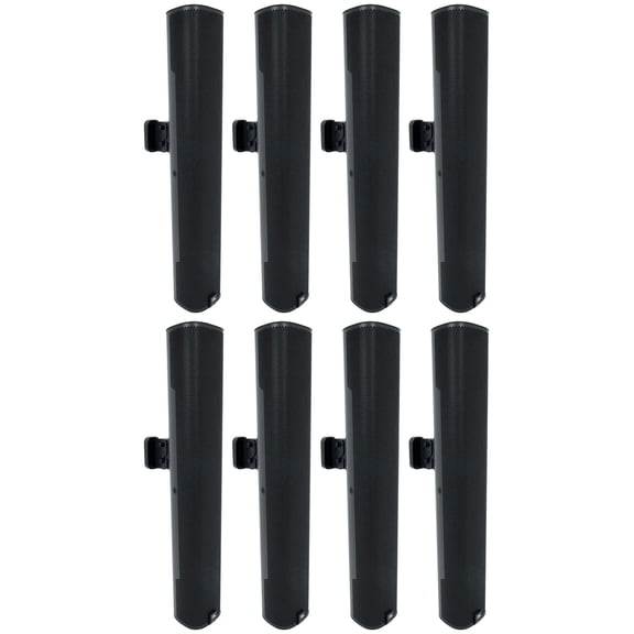 (8) JBL COL600-BK 24" Black 70V Commercial Slim Column Wall Mount Array Speakers