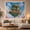 Floral Airship, variant on Clock Faces Gears with Level Floating House Perched, Mystical Fantasy for Space Lovers, Galaxy Room Decor, Mother'S Day Gift, Tapestry Wall Hanging for Bedroom and Dorm