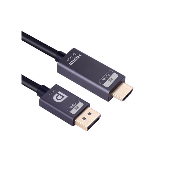 Nippon Labs 20DP14-HDMI21-6MM DisplayPort 1.4 to HDMI 2.1 Gold Plated Cable - 6FT. - 8K@60Hz - DP1.4 to HDMI 2.1V Adapter- HDR - DP to HDMI - 8K Adapter Cable
