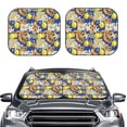 thumbnail image 2 of JUNZAN Sicilian Style Pattern Car Windshield Sun Shade | Reflective Sunshade | Foldable 2-Piece Sun Shield Protect Your Car | Fits Sedans, SUVs, Hatchbacks-Large, 2 of 6