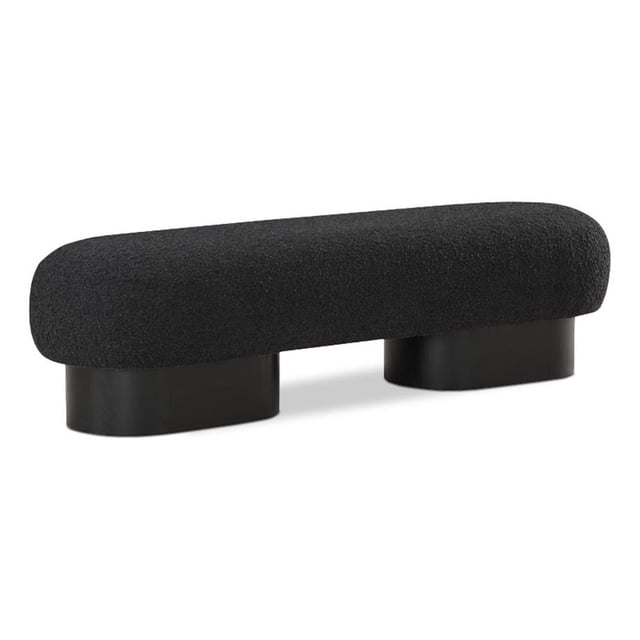 Pemberly Row Modern / Contemporary Black Boucle Fabric Bench