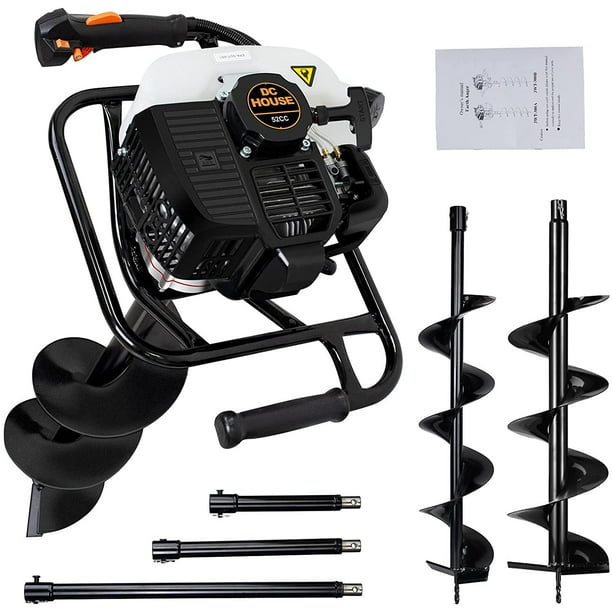 52cc 2.4HP Gas Powered Post Hole Digger with Two Earth Auger Drill Bit