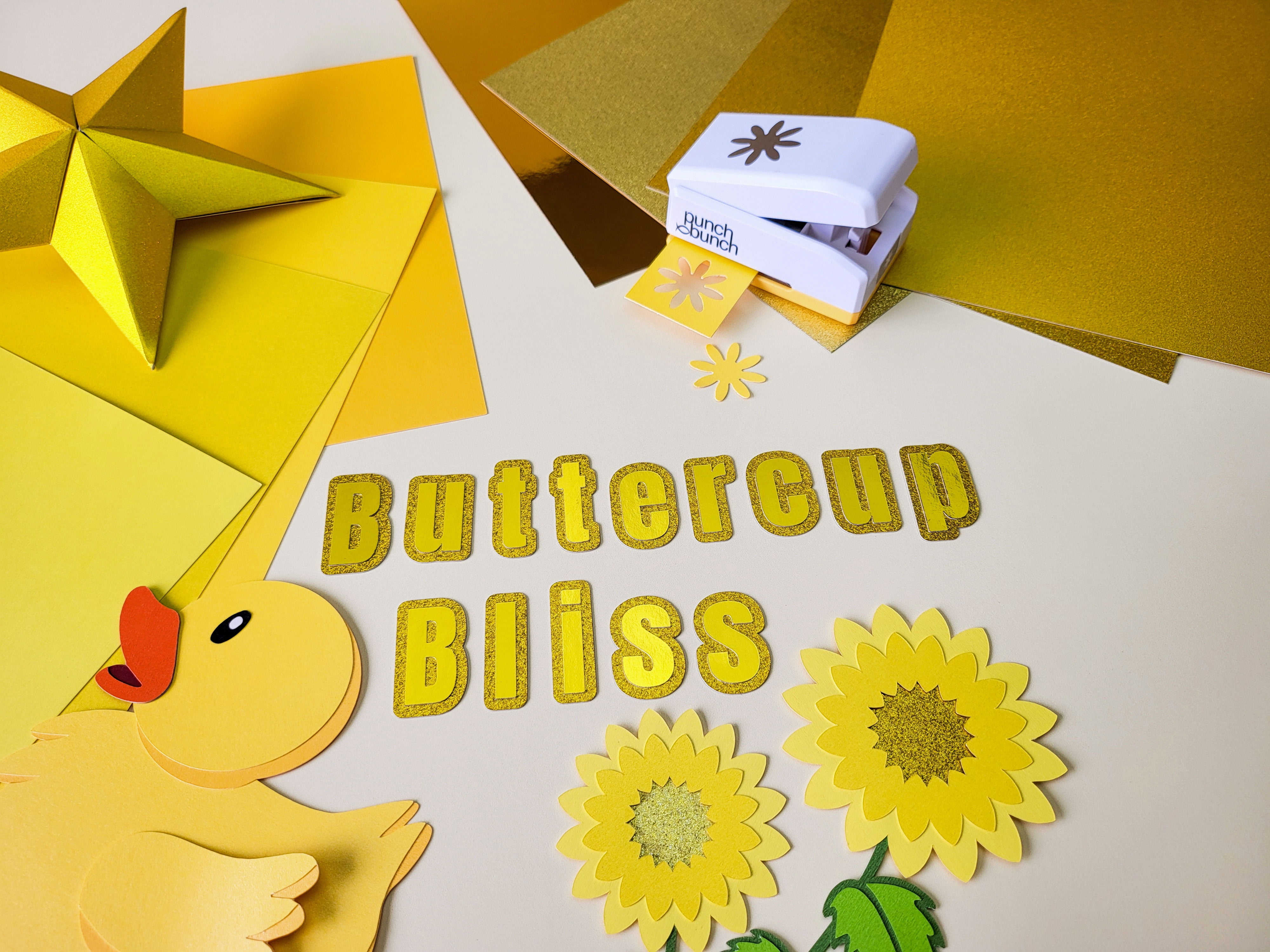 Buttercup Bliss Glamstock™ – Premium Yellow Cardstock Book featuring Pearlescent, Satin, Foil & Glitter Papers, 48 Pages, A4 Size, for Scrapbooking, Crafts & Invitations