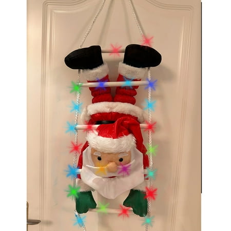 

Bescita Christmas Hanging Santa Claus 23.6in LED Ladder Lights With Climbing Santa Claus Christmas Tree Hanging Ornament Christmas Decorations Lights For Indoor