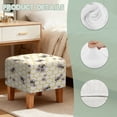 thumbnail image 7 of SCRAWLGOD Daisy Honeycomb Bee Print Beige Stretch Ottoman Cover Square Ottoman Slipcovers Furniture Protector, Storage Stool Furniture Protector with Elastic Bottom for Foot Stool, 7 of 7