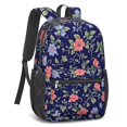 thumbnail image 2 of Pioneer Flower Floral Print Pattern 17" School Backpacks for Teens,Waterproof Oxford Fabric,S-Shape Padded Straps for School,Travel,Hiking,Camping, 2 of 5