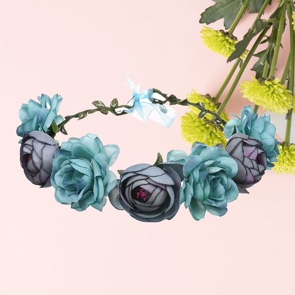 EXHUMKY Bridal Headband Wedding Hair Accessory Plastic Floral 1 Piece