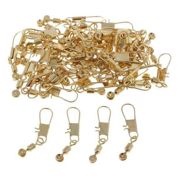 50 Pieces Copper Fishing Line Sinker Slides Hook Shank Clip Plug 3 Sizes - S 25mm