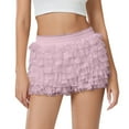 thumbnail image 2 of Bloomer Shorts for Women Summer Casual Elastic Waist Cute Ruffle Pumpkin Pants Boyshorts Layered Y2k Mini Shorts, 2 of 5