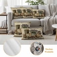 thumbnail image 6 of Vintage Farmhouse Outdoor Waterproof Pillow Covers, Retro Country Boots Flowers Leaf Book Decorative Square Throw Pillowcase Sofa Cushion Sham for Patio/Couch/Chair, 16"x16" 2 Pack, 6 of 8