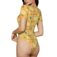 thumbnail image 3 of Naloa Flowe Chicken Women's Short-Sleeved Onesie, One-Piece Swimsuit for Parties, dates, clubs - Medium, 3 of 9