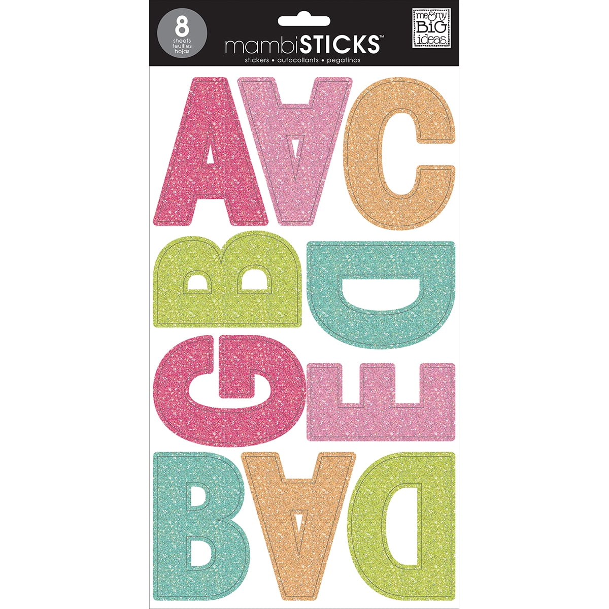 Me & My Big Ideas Ava Prisma Glitter Multi Color - Large Word Stickers