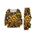 thumbnail image 3 of Matching Halloween Pajamas Set for Whole Family, Breathable Long Sleeve Halloween Family Pajamas with Pumpkin Skull Print, Fun Family Halloween Pajama Set Party, 3 of 6
