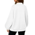 thumbnail image 5 of Mohiass Oversized Zip Up Sweatshirt Women Fleece Zip Up Bomber Jacket Casual Athletic Y2k Sweat Jackets with Pockets White 3XL, 5 of 6