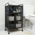 thumbnail image 5 of Mind Reader Multipurpose Rolling Cart with Drawers, Office Storage Organizer, Utility Cart, Metal, Black, 5 of 7