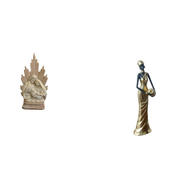 Estatua católica,Colección de figuritas de la Sagrada Familia,Escultura católica de la Santísima Virgen María,Figura de mujer africana,Estatua de dama tribal africana hecha a mano en una