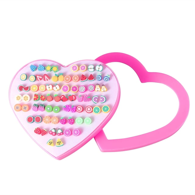 unbranded 36Pares Pendientes En Tonos Rosados Para Mujer Con Simple Y Estuche Práctico