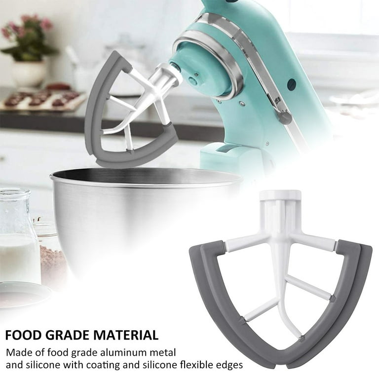 Edge Beater for KitchenAid Tilt-Head Stand Mixer, 4.5-5 Quart Flat Beater  Paddle with Flexible Silicone Edges Bowl Scraper 