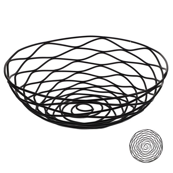 Minkissy Black Wire Basket for Storage Made of Iron Ideal for Use Size 12.5 x 12.5 x 4.5 Inches