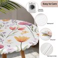 thumbnail image 3 of Spring Tulip Flower Round Tablecloth for 55-60 Inch Tables,Fitted Table Cover with Elastic Edge,Watercolor Spring Garden Fruit Leaf Waterproof Outdoor Table Cloth Protector for Patio Garden Dinner, 3 of 9