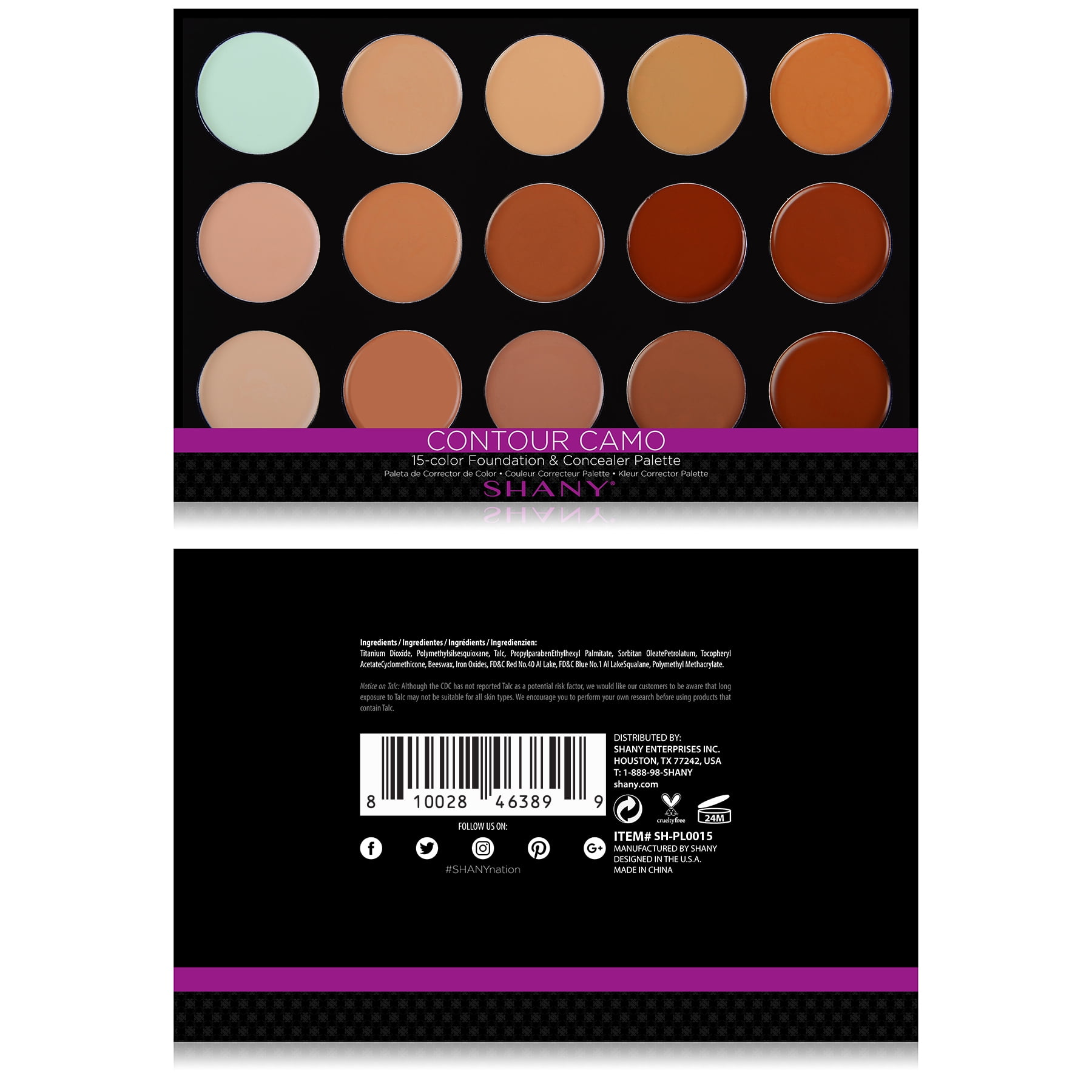 SHANY CONTOUR CAMO Professional Cream Foundation Color Palette ,Foundation Primer ,Camouflage Concealer Makeup Palette - Contour Camo