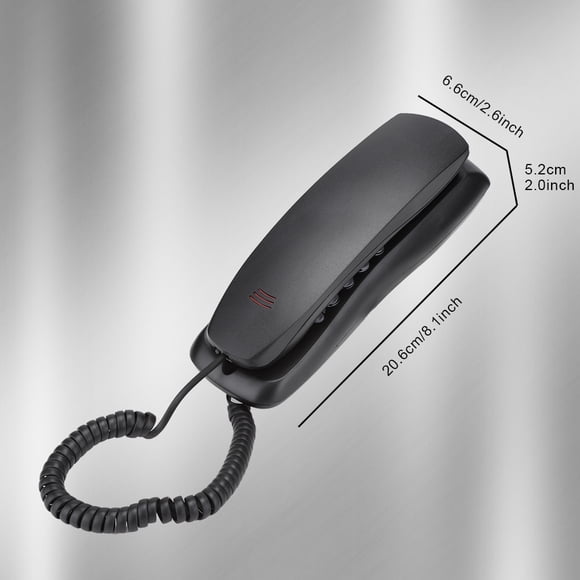 Peahefy Wall Mounted Telephone, Fixed Telephone,KX-T628 Black for English Wired Desktop Wall Phone Landline Telephone for Home Office