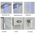thumbnail image 2 of LED Shower Panel Tower System Rain&Waterfall Massage Body Jets Brushed Nickel, 2 of 12