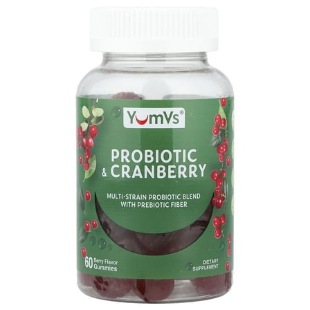 YumVs Probiotic Cranberry Gummies, Berry, 60 Gummies
