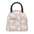 thumbnail image 1 of Qekee Rabbit Print Insulated Lunch Bag,Large Capacity Lunch Box,Reusable Lunch Tote Bags,Waterproof Cooler Bag,for Work, School, and Picnic, 1 of 6