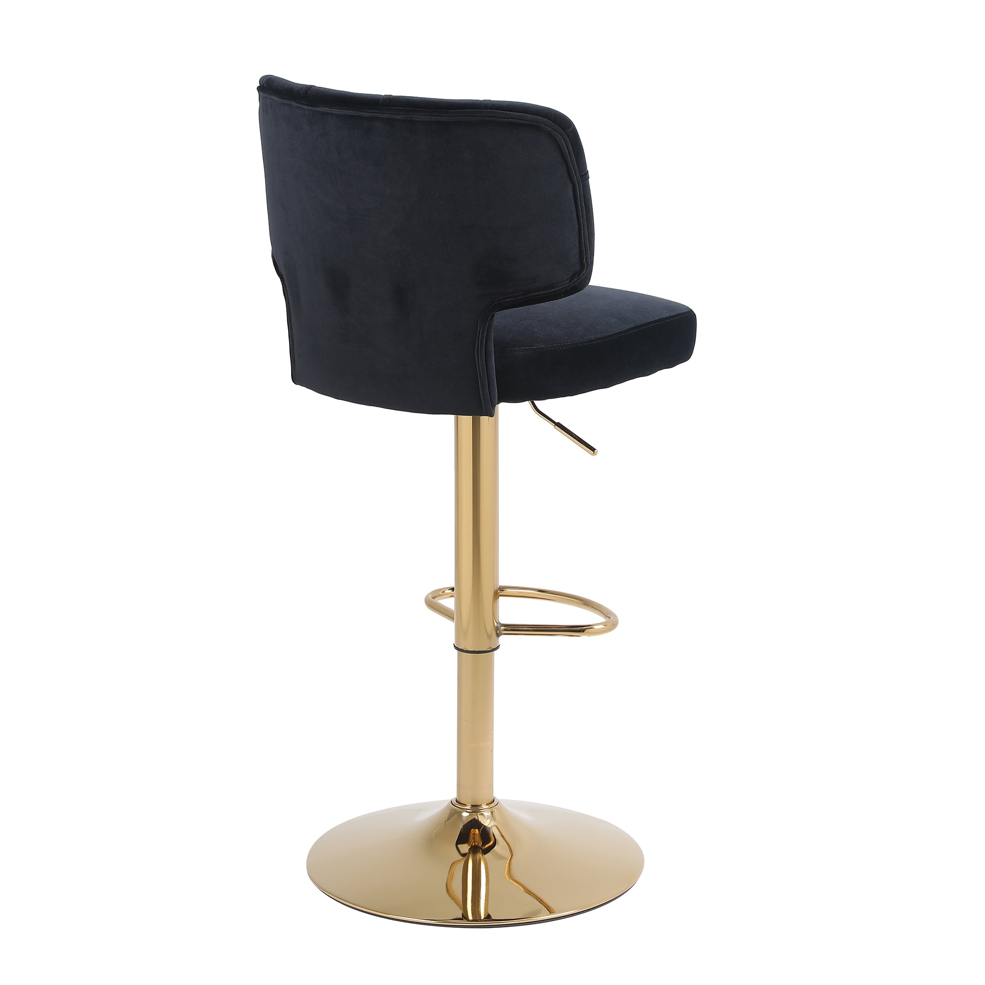 Resenkos Set of 2 Velvet Bar Stools Dining Chairs with Adjustable Counter Height Footrest Tufted Upholstered, Black Resenkos Set of 2 Velvet Bar Stools Dining Chairs with Adjustable Counter Height Footrest Tufted Upholstered, Black