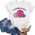 thumbnail image 4 of En Octobre Nous Portons des Hauts Roses pour Femmes Col Rond Manches Courtes Blouse Décontractée Imprimée Sensibilisation au Cancer du Sein, 4 of 5