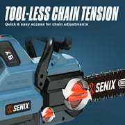 Senix Speedcut 60V Brushless Cordless Chainsaw, 18-Inch, 4Ah Battery & 3A Charger Included,CSX6-M1