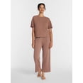 thumbnail image 3 of Joyspun Women’s Cotton-Blend Sleep Lounge Top with Short Sleeves, Sizes S-3X, 3 of 6