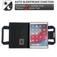 thumbnail image 5 of Case for iPad Pro 10.5" 2017 / Air 3rd Gen 10.5" 2019 / 7th / 8th / 9th, Classic PU Leather Nylon Hand Strap, Card Slots Kickstand Zipper Pocket Handbag Heavy Duty Protection Rugged Cover, Darkblue, 5 of 7