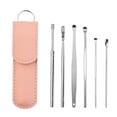 thumbnail image 2 of Ear Pick Cleaning Tool Set 6-Piece, Pink, 1 Setinnovative Spring Earwax Cleaner Tool Set Earwax Removal Kit Ear Wax Removal 6 in 1 Ear Pick Tools Reusable Ear Cleaner, Easter Mothe Makeup Organizers, 2 of 9