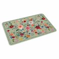 thumbnail image 4 of Sage Green Floral Door Mat Indoor Outdoor, Spring Flowers Leaves Farmhouse Non Slip Welcome Mat with Rubber Backing, Absorbent Fabric Front Door Mats Entryway Rug for Home Patio Entrance 18"x30", 4 of 9