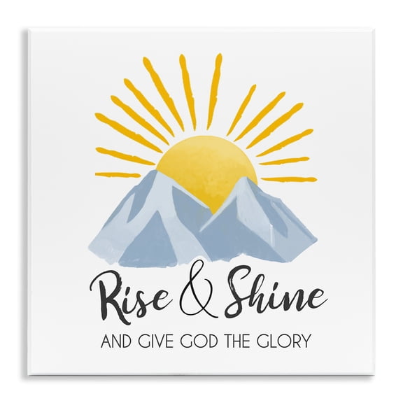 Stupell Industries Spiritual Rise & Shine Religious & Spiritual Painting Unframed Art Print Wall Art, 12 x 12
