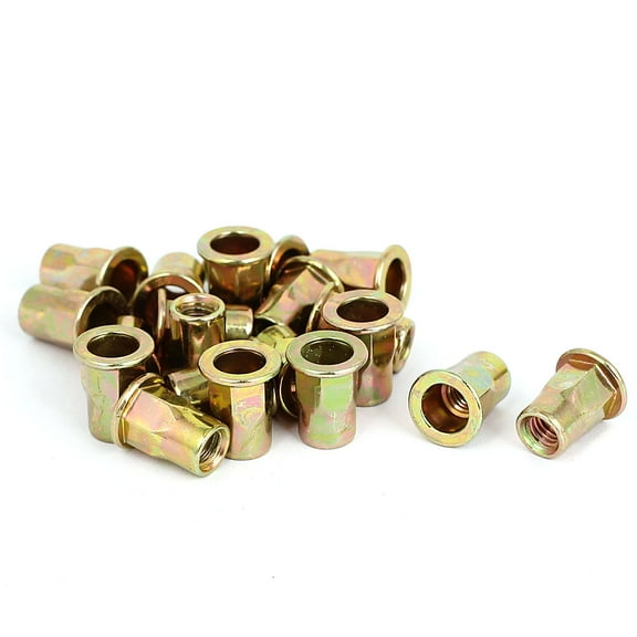 Uxcell M6x15mm Half Hex Body Flat Head Blind Rivet Nuts Nutserts Fasteners 20 Pack
