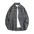thumbnail image 6 of Mens Plaid Casual Long Sleeve Button Down Shirts Open Front Lightweight Breathable Blouse Top Black L, 6 of 7