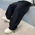 thumbnail image 6 of Ruyang Boys Baggy Cargo Sweatpants Y2K Elastic High Waisted Wide Leg Joggers Fall Winter Cotton School Athletic Pants Winter Clothes, 6 of 7