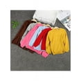 thumbnail image 6 of Kids Crew Neck Sweaters Girls Candy Color Cotton Outerwear Cardigan Menina Knit Tops, 6 of 6