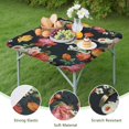 thumbnail image 4 of Square Tablecloth with Elastic Edges 34 * 34 Inch Waterproof Pioneer Colorful Floral Table Cover Washable Indoor and Outdoor for Party Kitchen Dinner Banquet Patio Picnic, 4 of 6