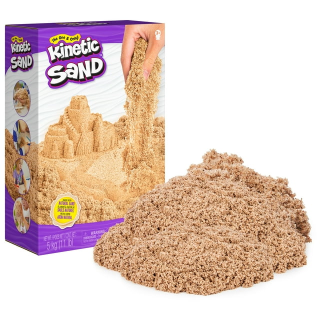 Play Sand Kinetic Sand, 5 kg, color marrón totalmente natural para niños
