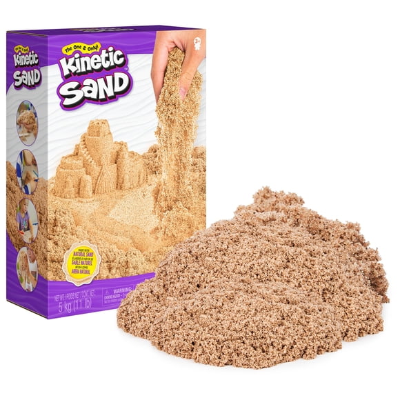 Play Sand Kinetic Sand, 5 kg, color marrón totalmente natural para niños