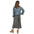 thumbnail image 4 of Women's Floral Embroidered Maxi Skirt - Over-Dyed Long Peasant Skirt, Ankle Length by CATALOG CLASSICS -Charcoal - 4X, 4 of 7