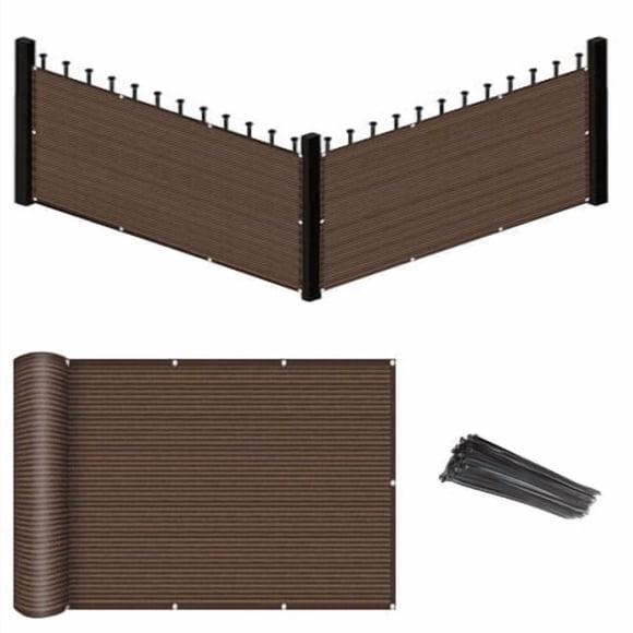 Eden's Decor Balcony Privacy Screen Cover Mesh Windscreen Weather-Resistant UV Protection for Backyard Deck Patio Balcony Pool Porch Fence Railing Gardening (Brown 2'6""x 25')