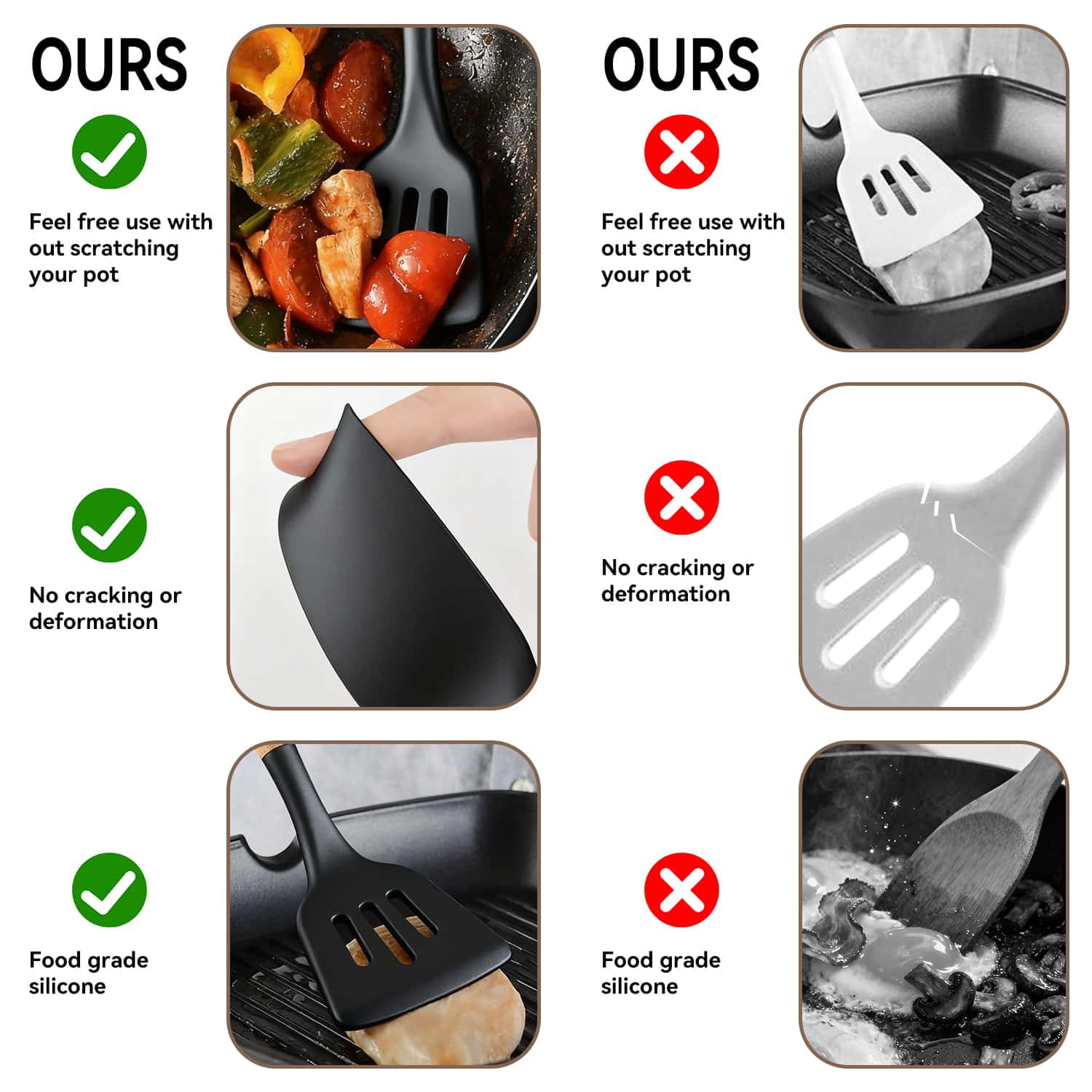 19pcs Cooking Utensils Set, Kitchen Set Utensils Set with 11 Pieces Spatula Cooking Utensils,Heat Resistant Silicone Utensils 5 Piece Sharp Knife Set 1 Scissors and 1 Utensil Cutting Board Black